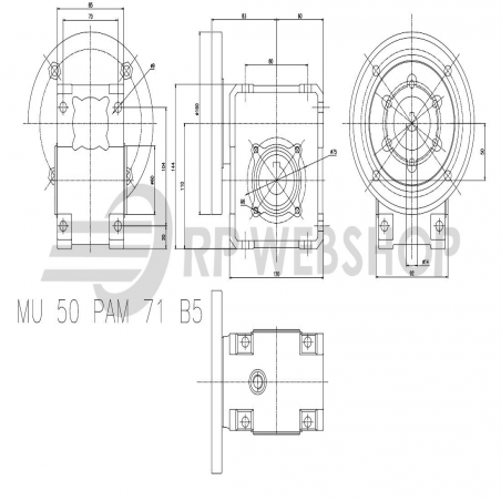 SITI  MU 50 10/1 PAM14/160 Uitgaande holle as d 25H7