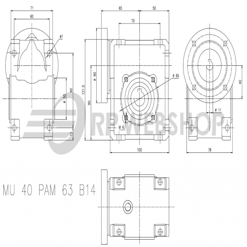 SITI  MU 40 80/1 PAM11/90 Uitgaande holle as d 18H7