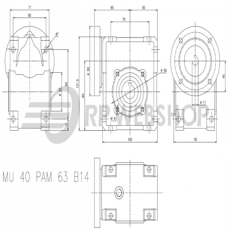 SITI  MU 40 80/1 PAM11/90 Uitgaande holle as d 18H7