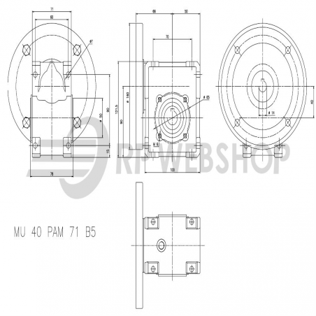 SITI  MU 40 40/1 PAM14/160 Uitgaande holle as d 18H7