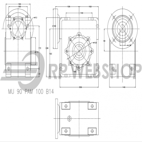 SITI  MU 90 40/1 PAM28/160 Uitgaande holle as d 35H7 Montage pos. standaard conform documentatie