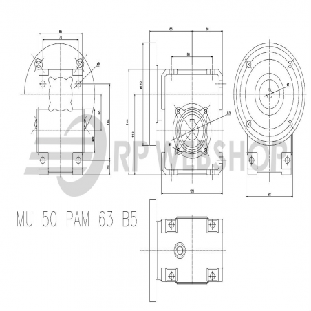 SITI  MU 50 60/1 PAM11/140 Uitgaande holle as d 25H7