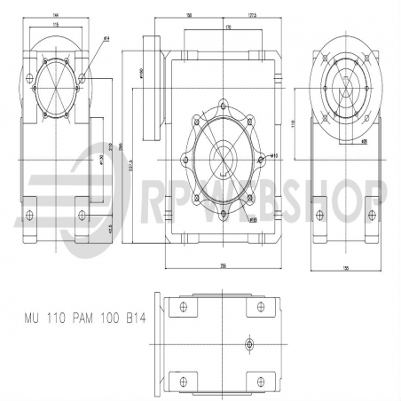 SITI  MU 110 15/1 PAM28/160 Uitgaande holle as d 42H7 Montage pos. standaard conform documentatie