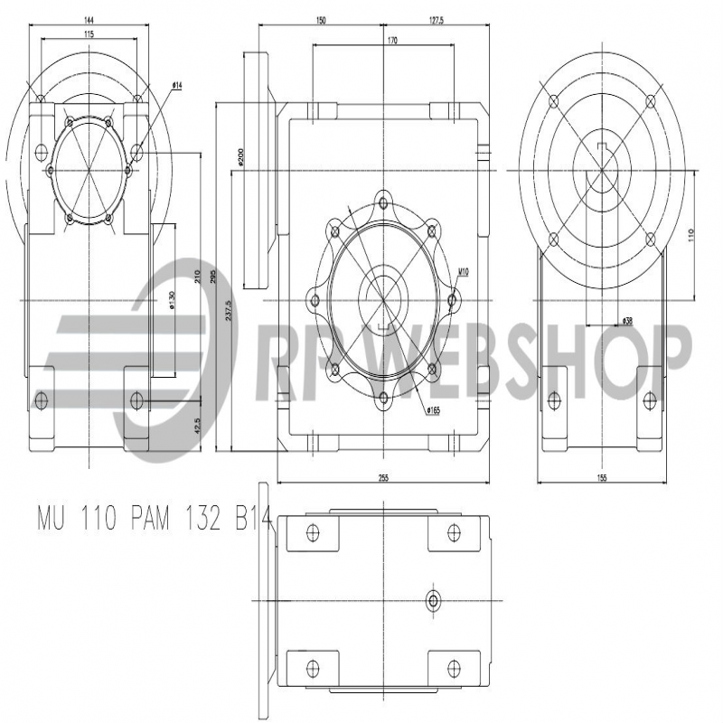 SITI  MU 110 30/1 PAM38/200 Uitgaande holle as d 42H7 Montage pos. standaard conform documentatie
