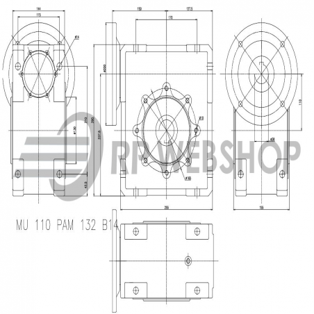 SITI  MU 110 30/1 PAM38/200 Uitgaande holle as d 42H7 Montage pos. standaard conform documentatie
