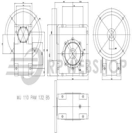 SITI  MU 110 30/1 PAM38/300 Uitgaande holle as d 42H7 Montage pos. standaard conform documentatie