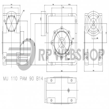 SITI  MU 110 60/1 PAM24/140 Uitgaande holle as d 42H7 Montage pos. standaard conform documentatie
