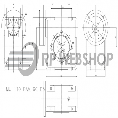 SITI  MU 110 70/1 PAM24/200 Uitgaande holle as d 42H7 Montage pos. standaard conform documentatie