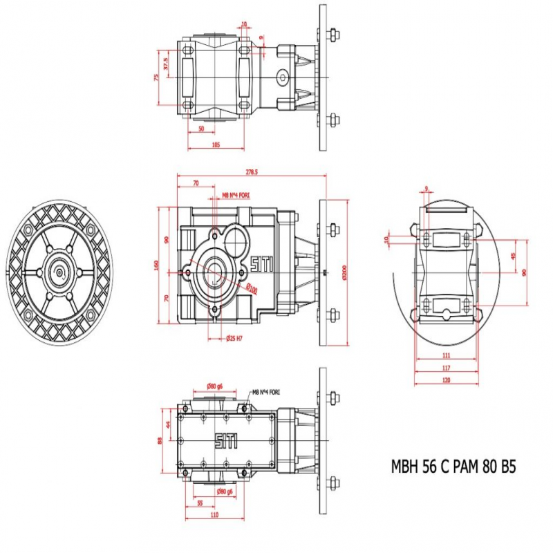 MBH  56 C  29.65  (IEC 80B5) ratio 29.65