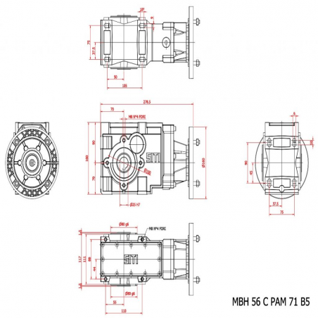 MBH  56 C  43.12 (IEC71B5) ratio 43.12