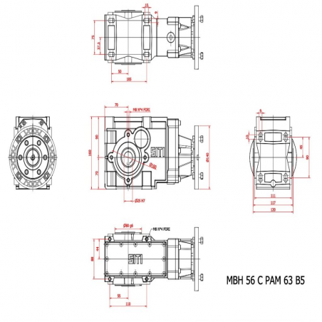 MBH  56 C  51.85 (IEC63B5) ratio 51.85
