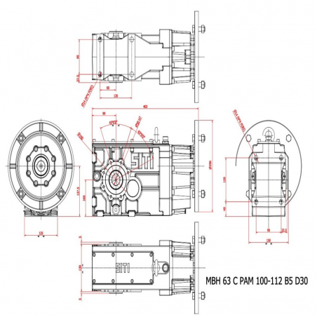 MBH  63 C  44.17  (IEC100/112B5) 44.17 ratio