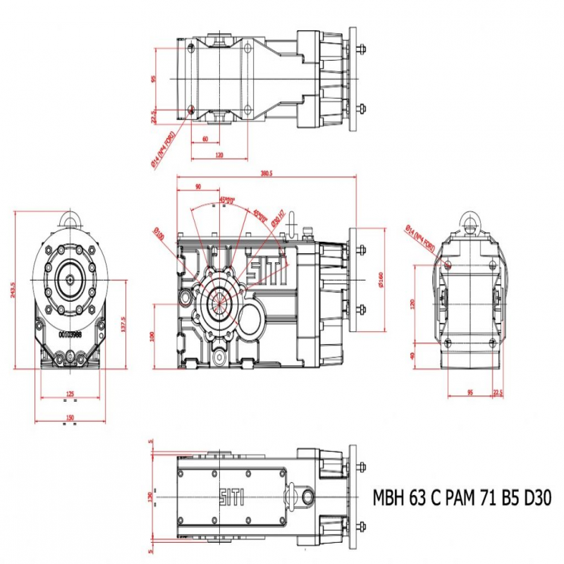 MBH  63 C  96.83  (IEC71B5) 96.83 ratio