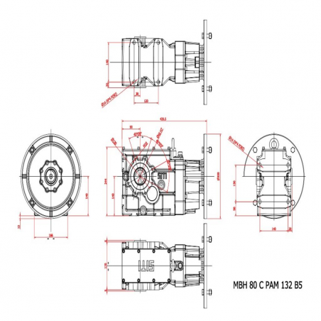 MBH  80 C   8.89  (IEC132B5)  8.89 ratio