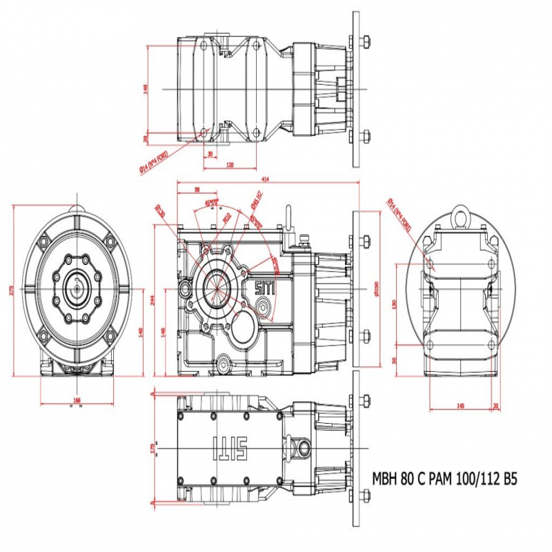 MBH  80 C  22.84 (IEC100/112B5) 22.84  ratio