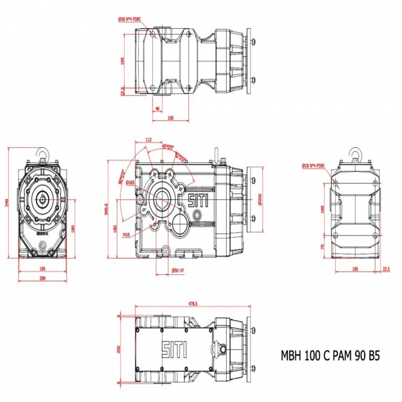 MBH 100 C 183.79   IEC90B5) Ratio 183.79