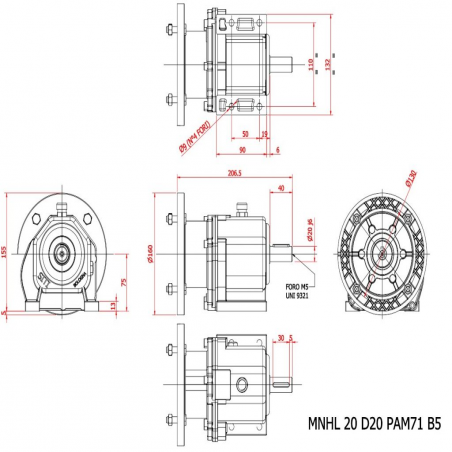 MNHL20/2/ 8.8   ( IEC 71B5 ) Ratio 8.8
