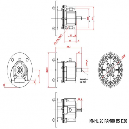 MNHL20/2/16.8   (IEC 80B5 ) Ratio 16.8
