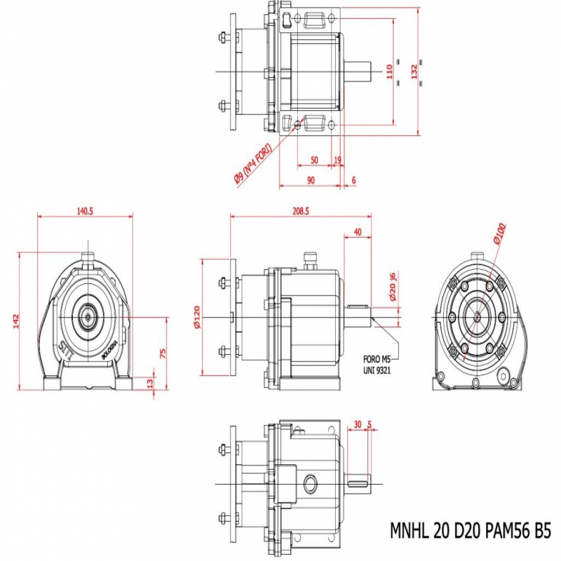 MNHL20/2/43.2   (IEC 56B5) Ratio 43.2