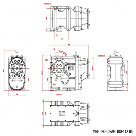 MBH 140 C  48.65   (IEC100/112B5) Ratio 48.65