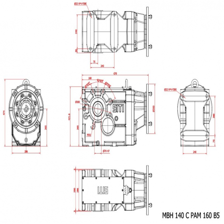 MBH 140 C  48.65   (IEC160B5) Ratio 48.65