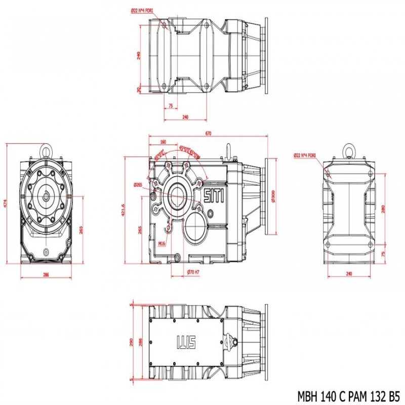 MBH 140 C  64.70   (IEC 132B5) Ratio 64.70